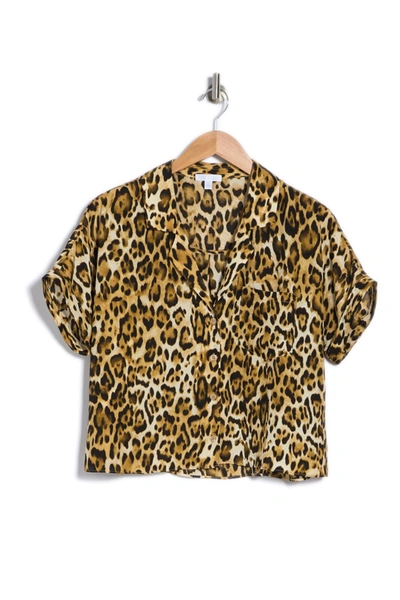 Shop Abound Short Sleeve Camp Shirt In Tan Leopard