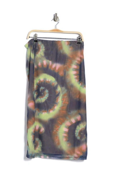 Shop Afrm Lynch Printed Skirt In Soft Multi Spiral Ti