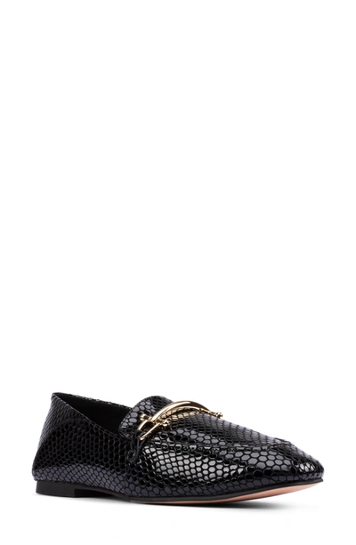 Shop Clarks Snake Embossed Loafer In Black Inte