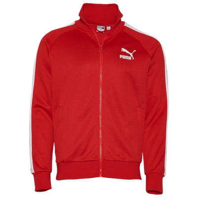 Shop Puma Mens  Iconic T7 Track Jacket In High Risk Red