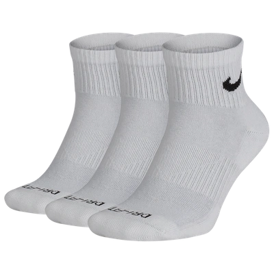 Shop Nike Mens  3 Pack Dri-fit Plus Quarter Socks In White/black