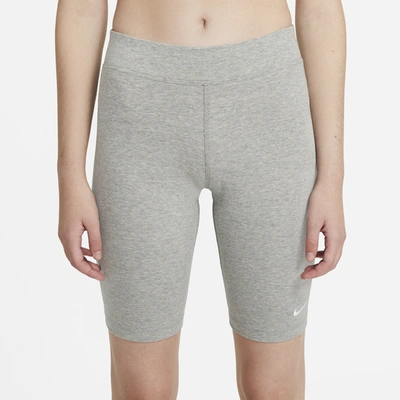 Shop Nike Womens  Plus Size Essential Bike Lbr Shorts In Dark Grey Heather/white