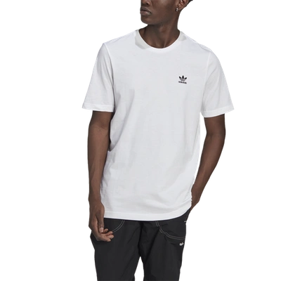 Shop Adidas Originals Mens  Adicolor Essential Trefoil T-shirt In White/black