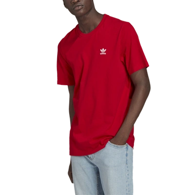 Shop Adidas Originals Mens  Adicolor Essential Trefoil T-shirt In Scarlet/white