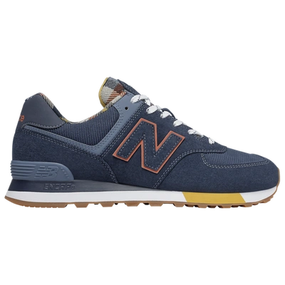 New Balance Men's 574 Casual Shoes In Navy/orange | ModeSens