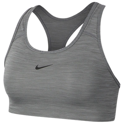 Shop Nike Womens  Pro Swoosh Medium Pad Bra In Smoke Grey/pure/black