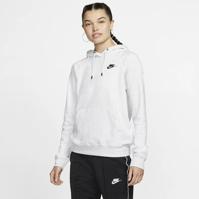 Shop Nike Womens  Essential Hoodie Pullover Fleece In Birch Heather/black