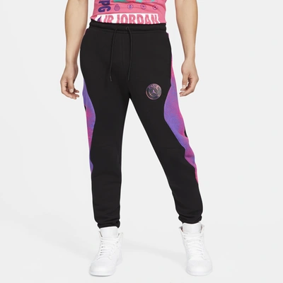 Jordan Mens Psg Tracksuit Pants In Black/psychic Purple/hyper Pink