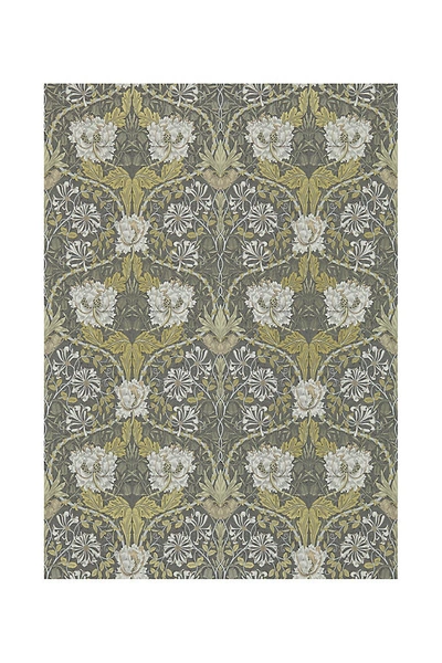 Morris & Co. Honeysuckle & Tulip Floral Wallpaper In Grey
