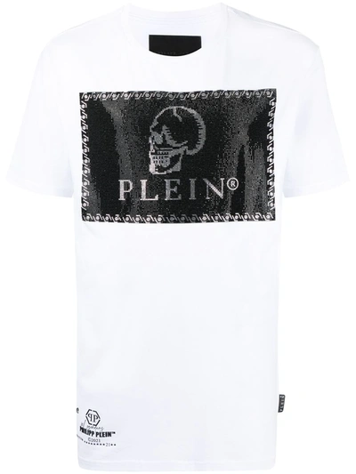 Shop Philipp Plein Skull Crystal T-shirt In White