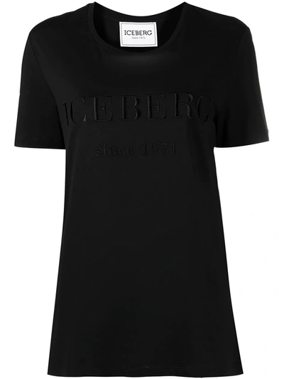 Shop Iceberg Logo-embroidered T-shirt In Black