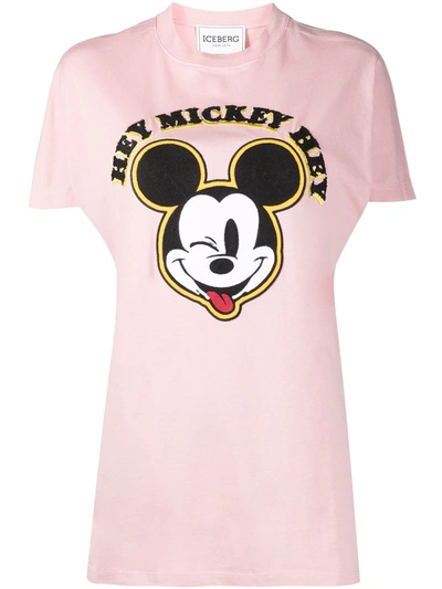 Shop Iceberg Mickey Mouse T-shirt In Pink