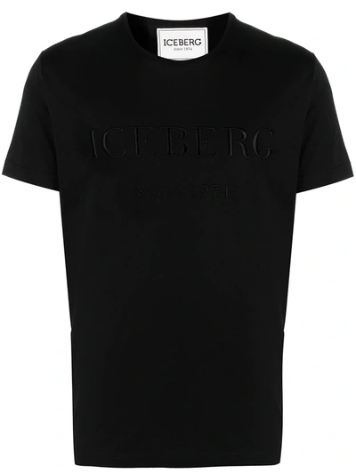 Shop Iceberg Logo-embroidered T-shirt In Black