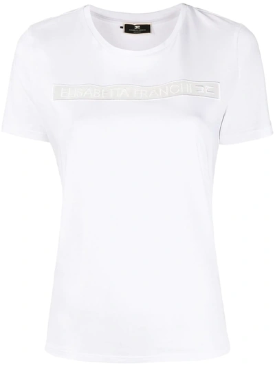 Shop Elisabetta Franchi Logo-patch T-shirt In White