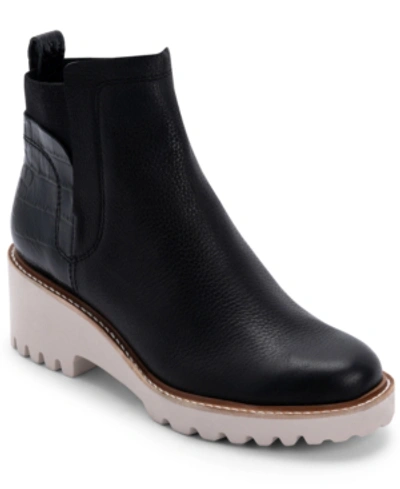 Shop Dolce Vita Huey Lug-sole Chelsea Booties Women's Shoes In Black Multi