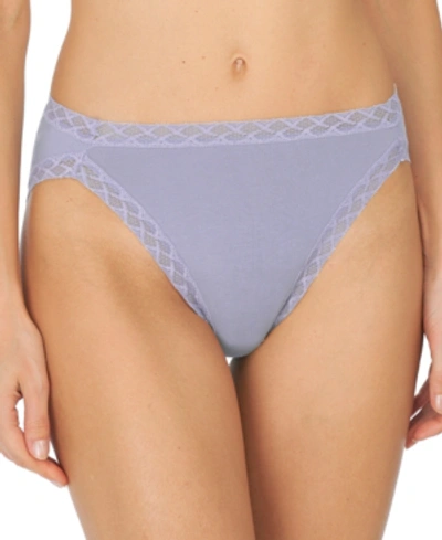 Shop Natori Bliss Lace-trim Cotton French-cut Brief Underwear 152058 In Cosmic Sky