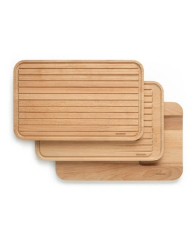 Brabantia Set Of 3 Wooden Chopping Boards In Wooden