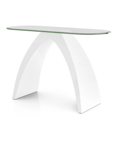 Shop Furniture Of America Kilvo Glass Top Sofa Table In White