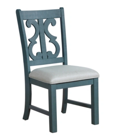 Shop Furniture Of America Nitra Padded Dining Chair, Set Of 2 In Blue