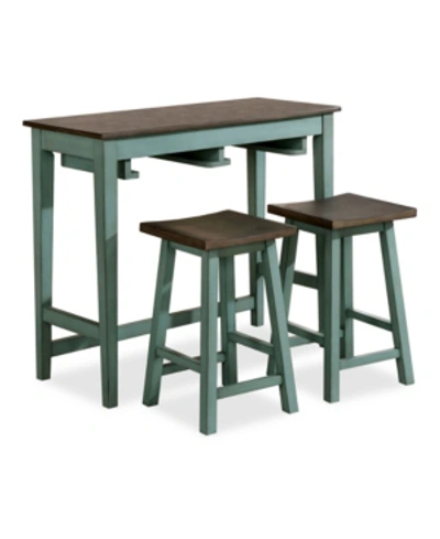 Shop Furniture Of America Leknes Counter Height Dining Set, 3 Piece In Open Green