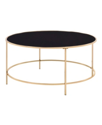 Shop Furniture Of America Pakse Glass Top Coffee Table In Gold-tone