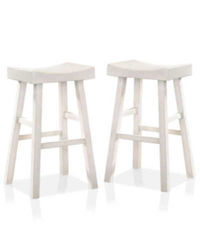 Furniture Of America Bora Saddle Bar Stool, Set Of 2 In Light Beige