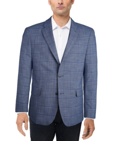 Shop Tommy Hilfiger Men's Slim-fit Blue Plaid Sport Coat