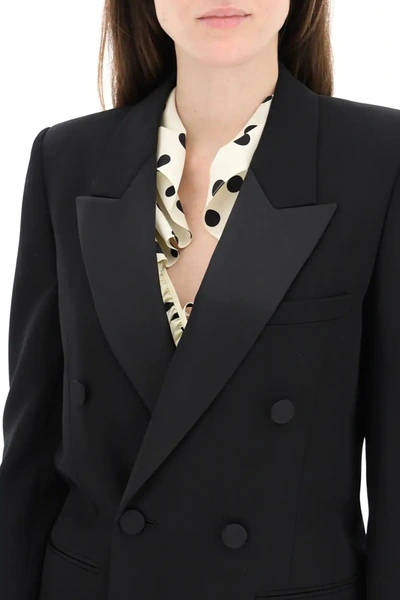 Shop Saint Laurent Double-breasted Tuxedo Jacket In Black