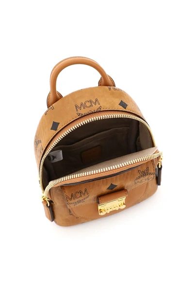 Shop Mcm Mini Bag Visetos Patricia Backpack In Brown,black