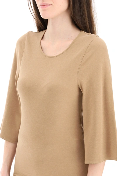 Shop Lemaire T-shirt 3/4 Sleeves In Brown