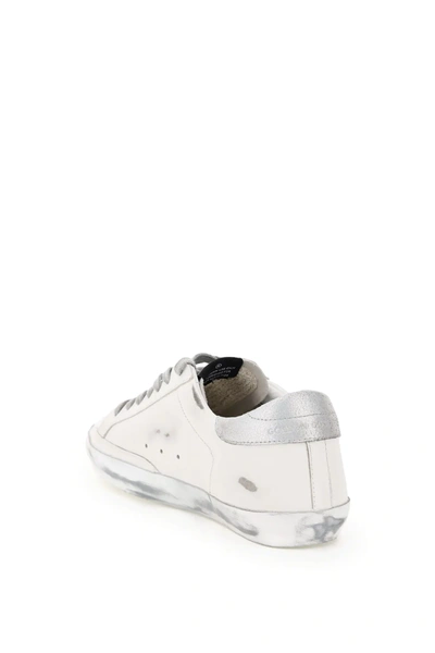 Shop Golden Goose Superstar Sneakers Silver Sole In White,silver
