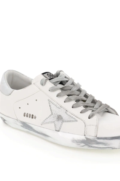 Shop Golden Goose Superstar Sneakers Silver Sole In White,silver