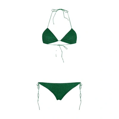 Shop Oseree Lumière Bikini In Emerald Green