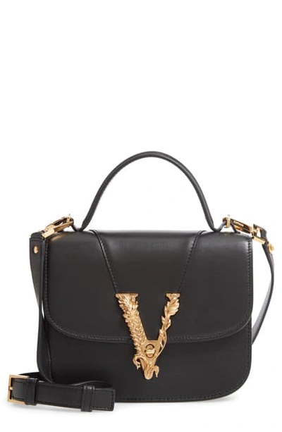 Shop Versace Virtus Dual Carry Bag In Black/ Gold Kv041