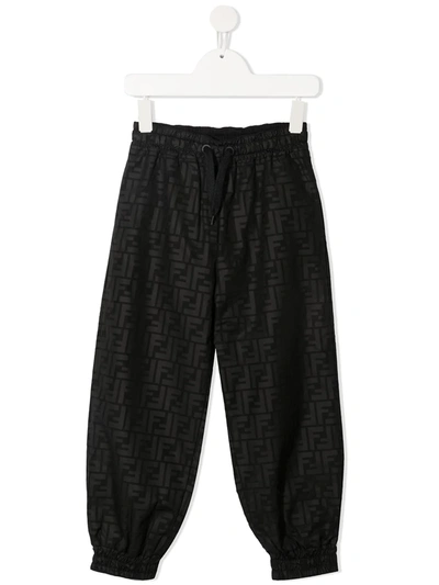 Shop Fendi Ff-motif Track Pants In Black