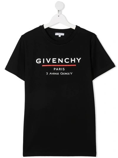 Shop Givenchy Teen Logo-print Cotton T-shirt In Black