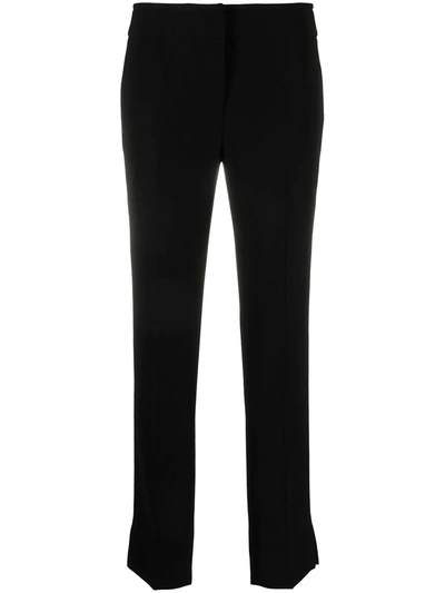 Shop Emporio Armani Cropped Slim-fit Trousers In Black
