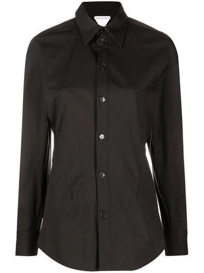 Shop Bottega Veneta Classic Button-up Shirt In Black