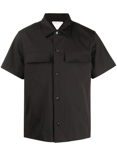 Shop Bottega Veneta Short-sleeved Cotton Shirt In Brown