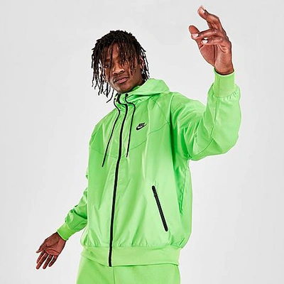 Shop Nike Men's Sportswear Windrunner Woven Hooded Jacket In Mean Green