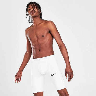 Shop Nike Men's Pro Long Training Shorts In White