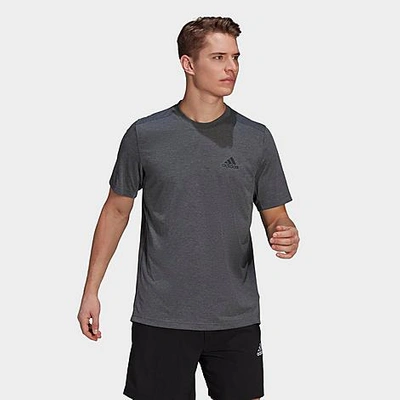 Shop Adidas Originals Adidas Men's Aeroready Designed 2 Move Feelready Sport T-shirt In Dark Grey Heather/black