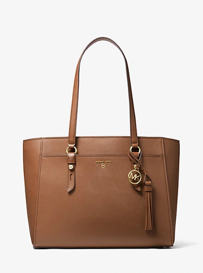 Shop Michael Kors Sullivan Large Saffiano Leather Tote Bag In Brown