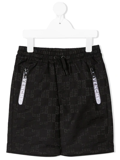 Shop Givenchy Monogram Pattern Shorts In Black
