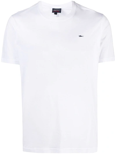 Paul & Shark Logo Patch Cotton T-shirt Clothing In White