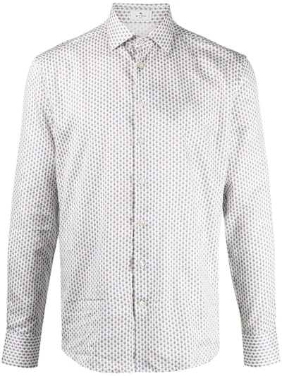 Shop Etro Geometric Print Cotton Shirt In White