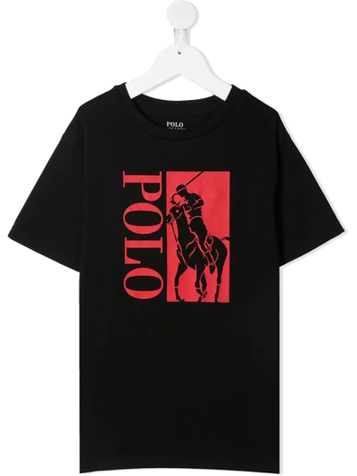 Shop Ralph Lauren Big Pony Logo T-shirt In Black