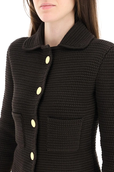 Shop Bottega Veneta Cotton Cardigan/jacket In Brown