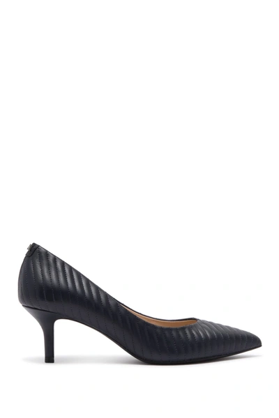 Shop Karl Lagerfeld Rosette Quilted Pointed Toe Pump In Midnight