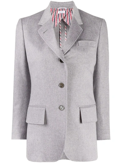 Shop Thom Browne Wide Lapel Cashmere Jacket In Grey